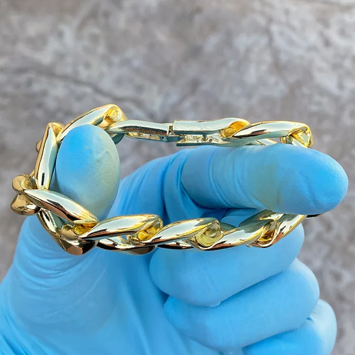 14K Gold Plated Cuban Link Hip Hop Bracelet 20MM Thick 785 Inch Bling Cartel Bracelets 14K Gold Plated Cuban Link Hip Hop Bracelet 20MM Thick 785 Inch Bling Cartel Bracelets