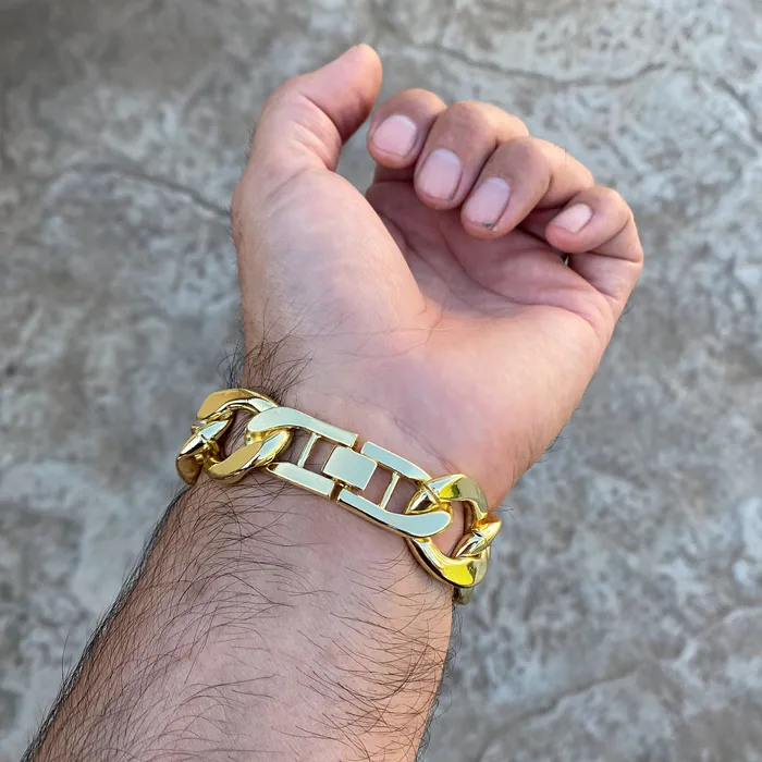 14K Gold Plated Cuban Link Hip Hop Bracelet 20MM Thick 785 Inch Bling Cartel Bracelets 14K Gold Plated Cuban Link Hip Hop Bracelet 20MM Thick 785 Inch Bling Cartel Bracelets