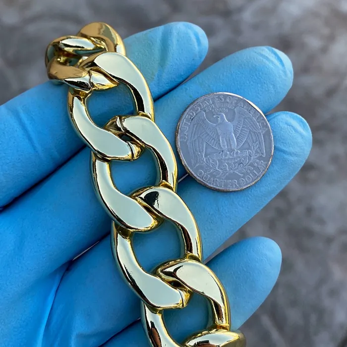 14K Gold Plated Cuban Link Hip Hop Bracelet 20MM Thick 785 Inch Bling Cartel Bracelets 14K Gold Plated Cuban Link Hip Hop Bracelet 20MM Thick 785 Inch Bling Cartel Bracelets