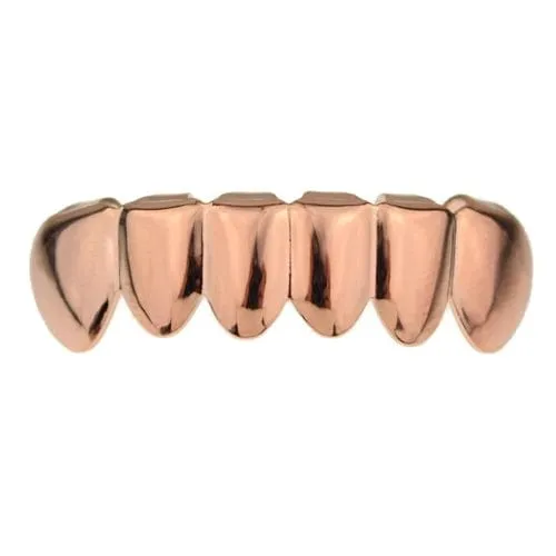 14K Rose Gold Plated Bottom Teeth Grillz Bling Cartel Admin Earrings
