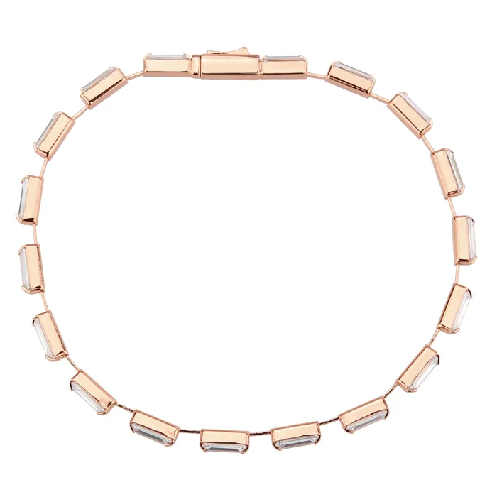 3W1714 Rose Gold Brass Bracelet with AAA Grade CZ in Clear Alamode Bracelets 3W1714 Rose Gold Brass Bracelet with AAA Grade CZ in Clear Alamode Bracelets