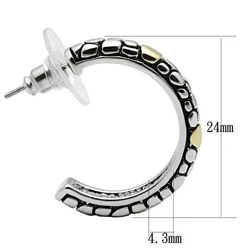 3W335 Reverse TwoTone Brass Earrings with Epoxy in Jet Alamode Earrings