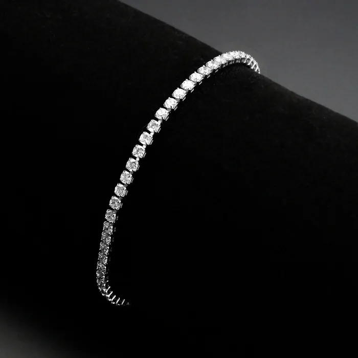 Alamode 3W1688 Rhodium Brass Bracelet with AAA Grade CZ in Clear Bracelets Alamode 3W1688 Rhodium Brass Bracelet with AAA Grade CZ in Clear Bracelets