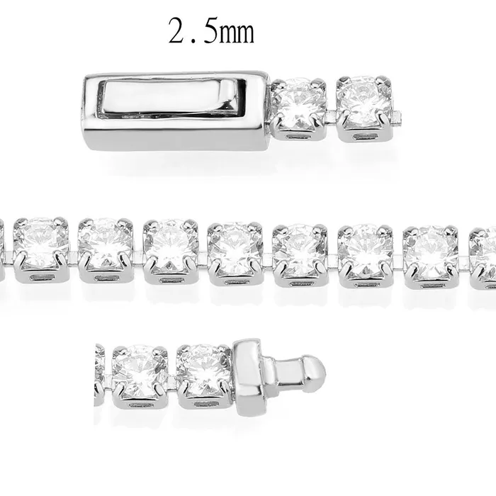 Alamode 3W1688 Rhodium Brass Bracelet with AAA Grade CZ in Clear Bracelets Alamode 3W1688 Rhodium Brass Bracelet with AAA Grade CZ in Clear Bracelets
