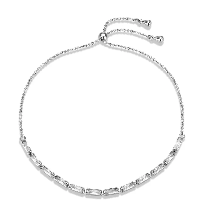 Alamode Bracelets 3W1652 Rhodium Brass Bracelet with AAA Grade CZ in Clear Alamode Bracelets 3W1652 Rhodium Brass Bracelet with AAA Grade CZ in Clear