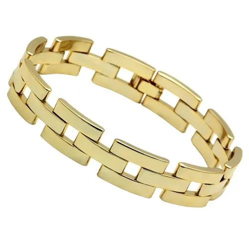 Alamode Bracelets LO2426 Gold Brass Bracelet with No Stone