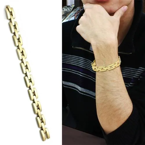 Alamode Bracelets LO2426 Gold Brass Bracelet with No Stone
