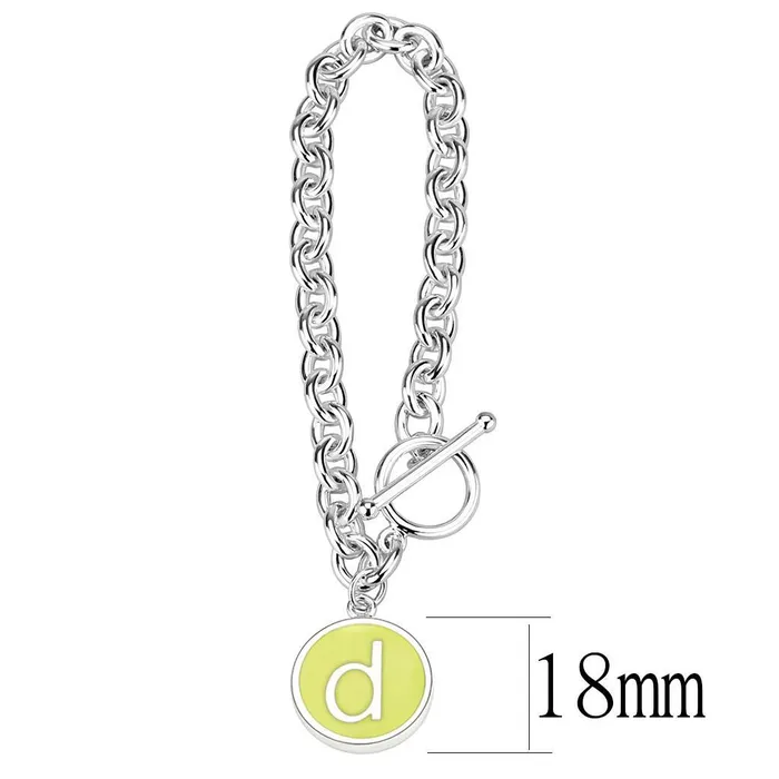 Alamode Bracelets LO4651 HighPolished Brass Bracelet with Epoxy in Emerald