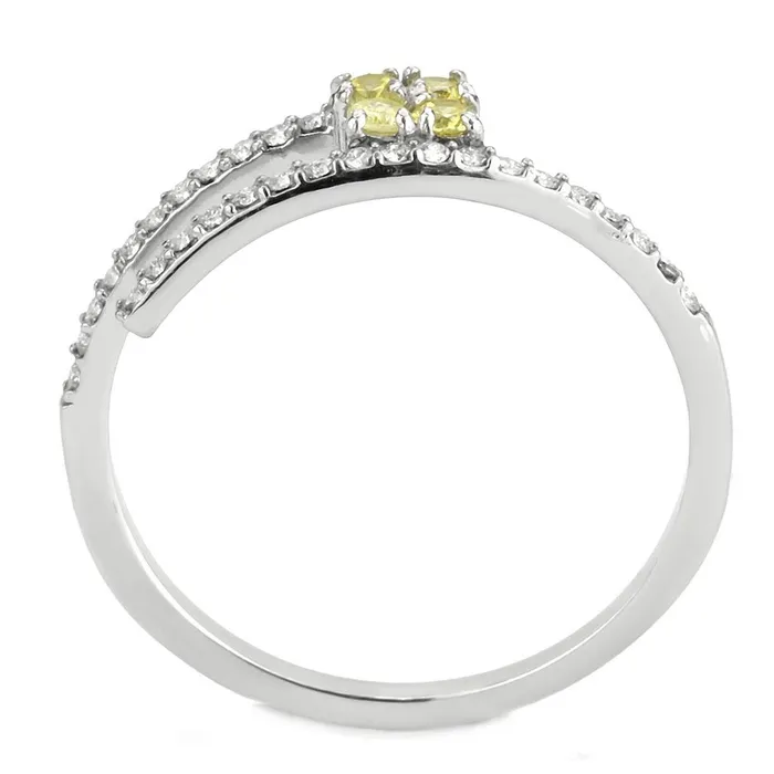 Alamode DA338 No Plating Stainless Steel Ring with AAA Grade CZ in Topaz Rings
