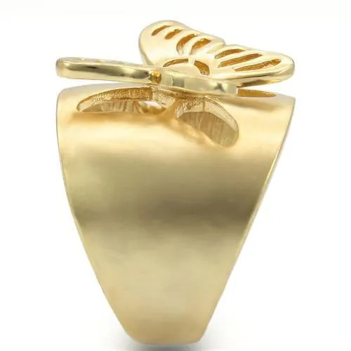 Alamode Rings 0W369 Matte Gold Gold Brass Ring with No Stone