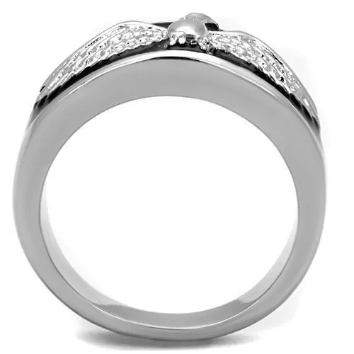 Alamode Rings TK1597 High polished no plating Stainless Steel Ring with Epoxy in Jet