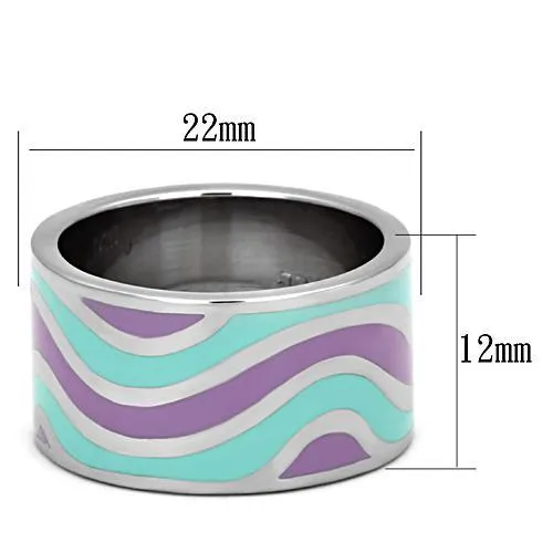Alamode Rings TK840 High polished no plating Stainless Steel Ring with Epoxy in Multi Color