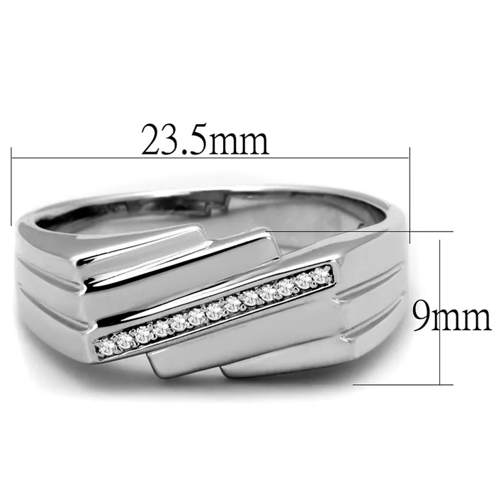 Alamode Rings TS232 Rhodium 925 Sterling Silver Ring with AAA Grade CZ in Clear