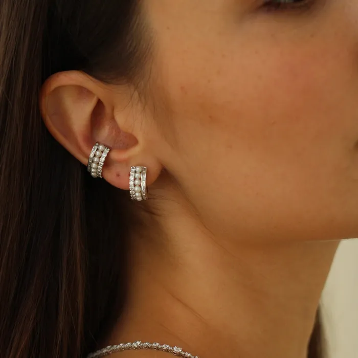 anitako Earrings PEARL AND DIAMOND LOLA EAR CUFF