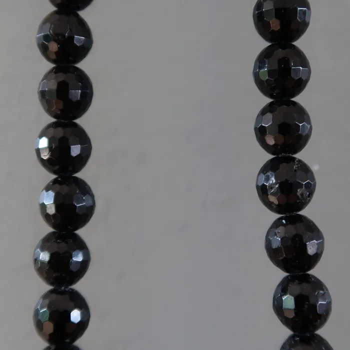Black Tourmaline Necklace HighClass Heroine Faceted Gems Satin Crystals Necklaces