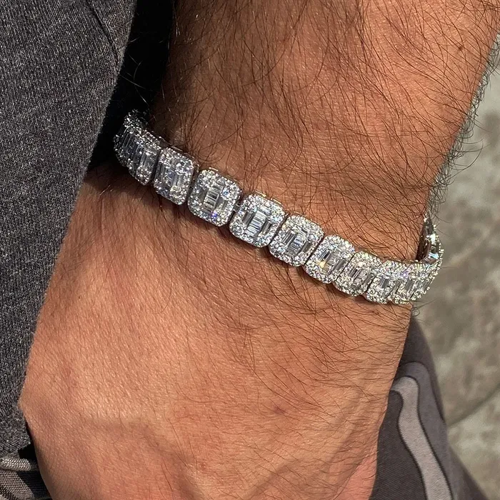 Bling Cartel Admin Bracelets 14K Gold Plated Baguette Iced Flooded Out Bracelet Bling Cartel Admin Bracelets 14K Gold Plated Baguette Iced Flooded Out Bracelet