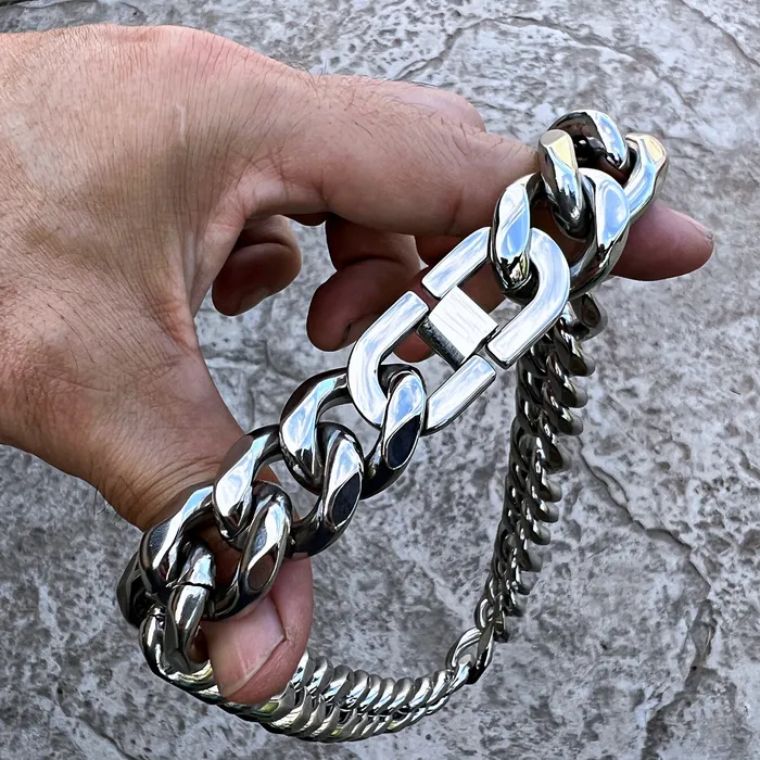 Bling Cartel Figaro Link Chain 316L Stainless Steel Necklace 22MM Thick 1830 Necklaces