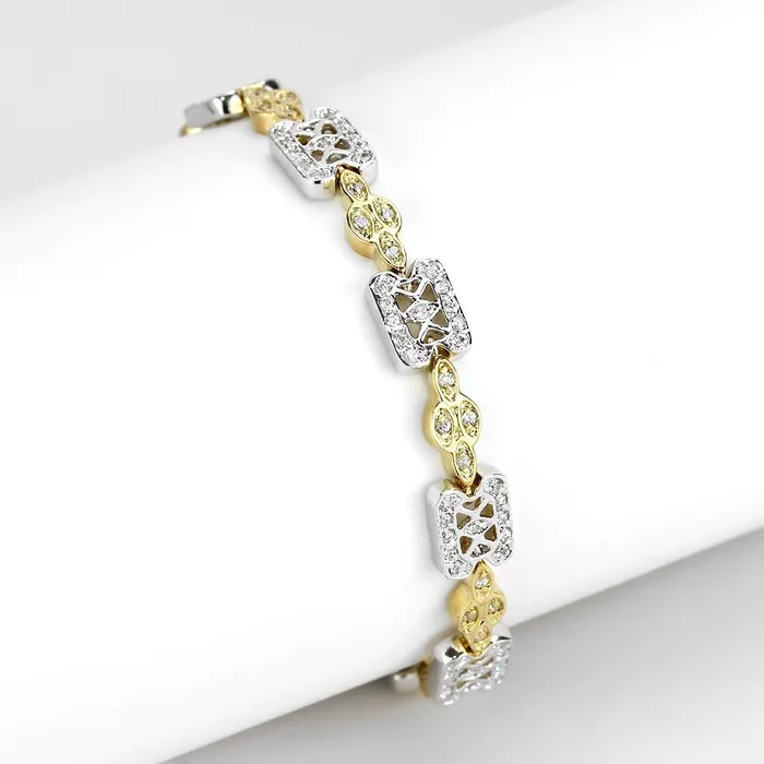Bracelets Alamode LO4741 GoldRhodium Brass Bracelet with AAA Grade CZ in Clear Bracelets Alamode LO4741 GoldRhodium Brass Bracelet with AAA Grade CZ in Clear