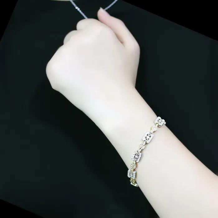 Bracelets Alamode LO4741 GoldRhodium Brass Bracelet with AAA Grade CZ in Clear