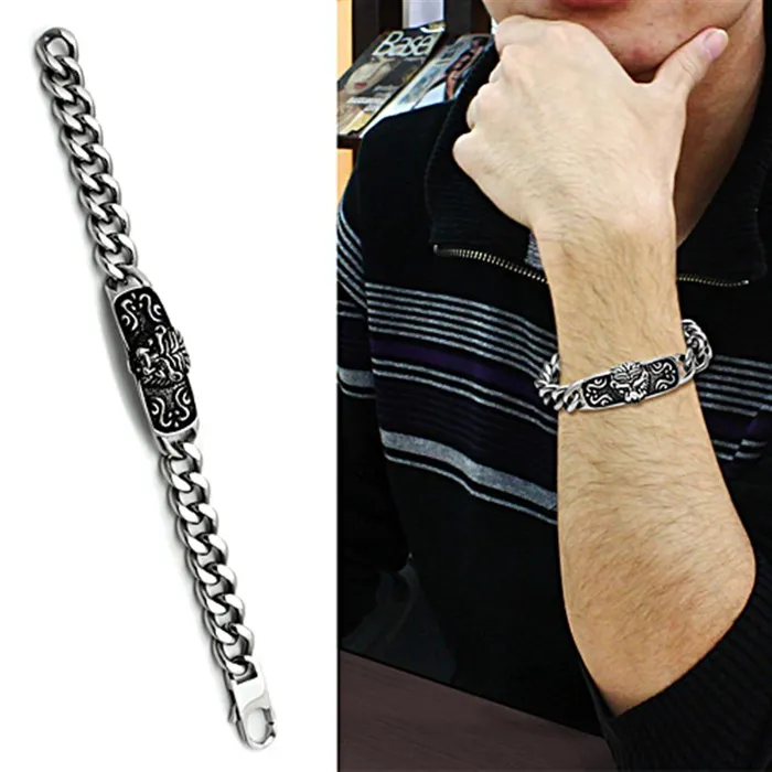 Bracelets Alamode TK436 High polished no plating Stainless Steel Bracelet with No Stone
