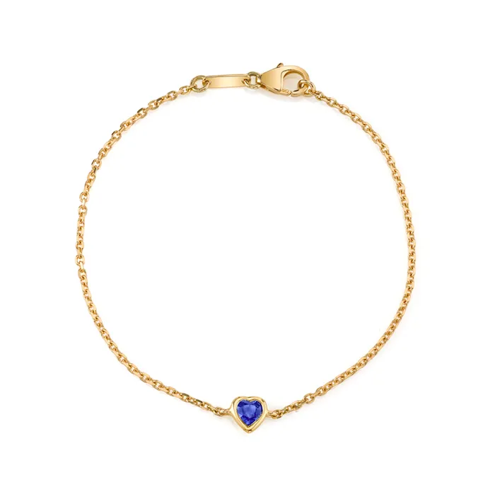 Bracelets anitako BLUE SAPPHIRE HEART CHAIN BRACELET