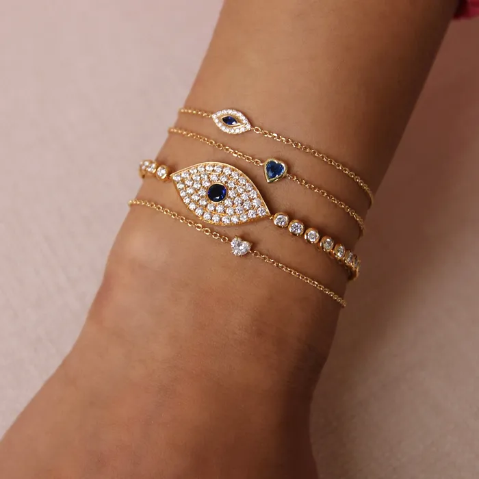 Bracelets anitako BLUE SAPPHIRE HEART CHAIN BRACELET
