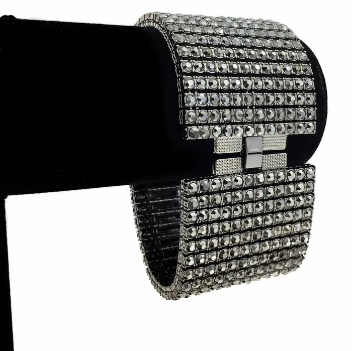 Bracelets Bling Cartel 12 Row Bracelet Iced Titanium Grey Hematite Pharaoh Flooded Out 9