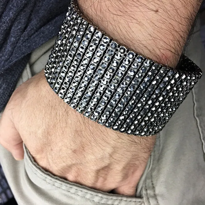 Bracelets Bling Cartel 12 Row Bracelet Iced Titanium Grey Hematite Pharaoh Flooded Out 9 Bracelets Bling Cartel 12 Row Bracelet Iced Titanium Grey Hematite Pharaoh Flooded Out 9