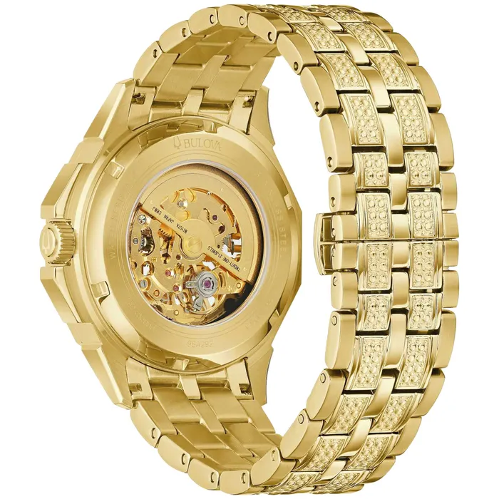 Bracelets Bulova Bulova Mens Watch Octava Automatic Crystal Gold Tone Dial Bracelet 98A292 Bracelets Bulova Bulova Mens Watch Octava Automatic Crystal Gold Tone Dial Bracelet 98A292