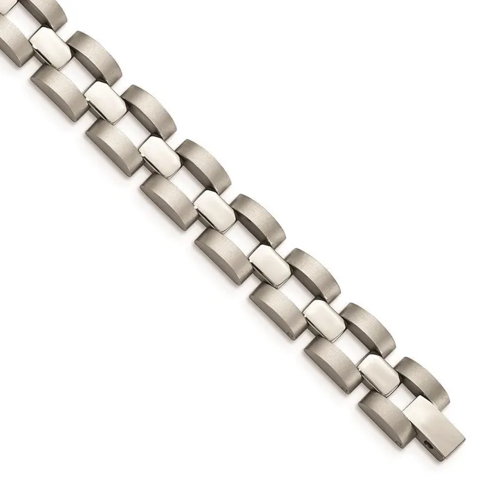 Bracelets Chisel Stainless Steel Polished and Matte Link Bracelet