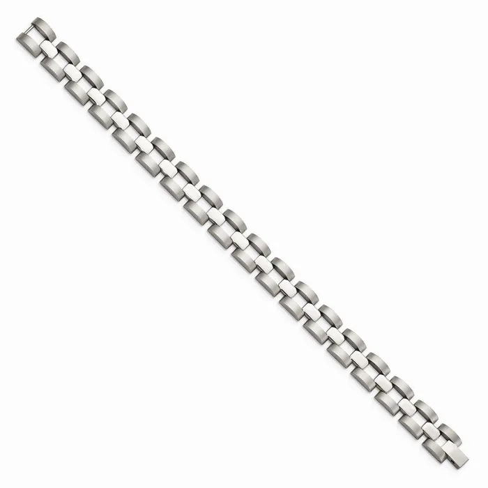 Bracelets Chisel Stainless Steel Polished and Matte Link Bracelet Bracelets Chisel Stainless Steel Polished and Matte Link Bracelet