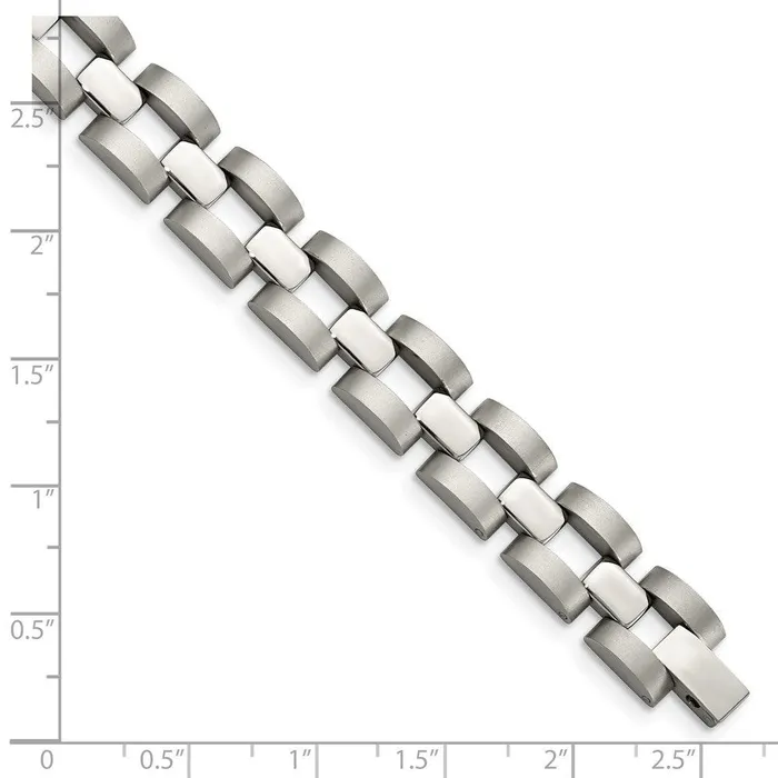 Bracelets Chisel Stainless Steel Polished and Matte Link Bracelet Bracelets Chisel Stainless Steel Polished and Matte Link Bracelet