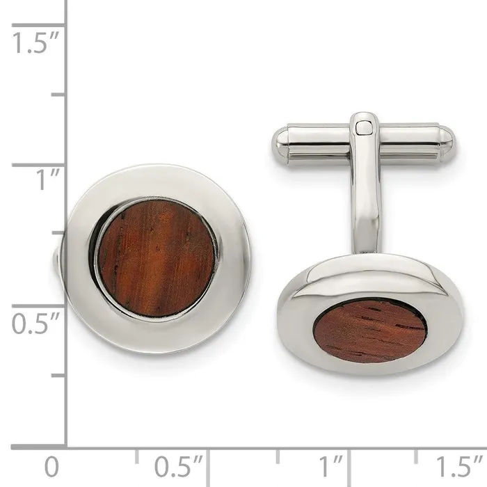 Bracelets Chisel Stainless Steel Wood Inlay Cuff Links Bracelets Chisel Stainless Steel Wood Inlay Cuff Links