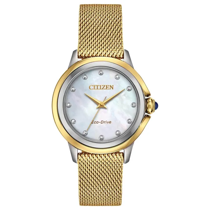 Bracelets Citizen Citizen Womens Eco Drive Watch Ceci Diamond Two Tone Mesh Bracelet EM079454D Bracelets Citizen Citizen Womens Eco Drive Watch Ceci Diamond Two Tone Mesh Bracelet EM079454D