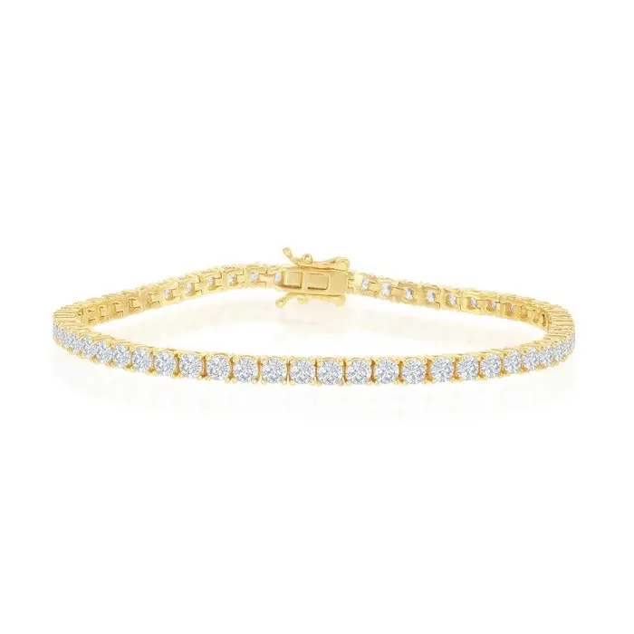 Bracelets Classic Sterling Silver GP 3mm ProngSet Round CZ Tennis Bracelet Bracelets Classic Sterling Silver GP 3mm ProngSet Round CZ Tennis Bracelet