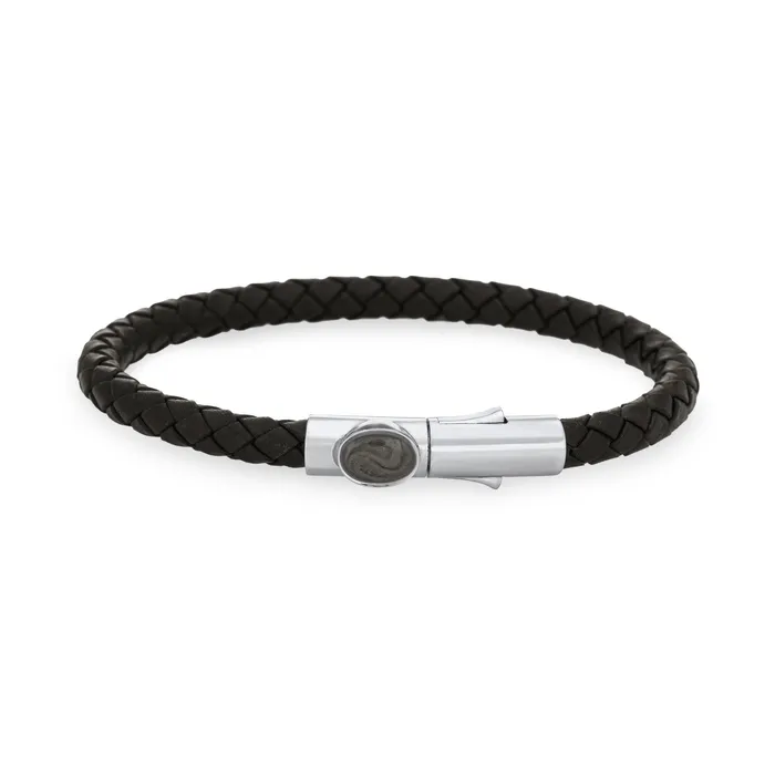 Bracelets closebymejewelry Leather Cord Cremation Bracelet with Push Clasp