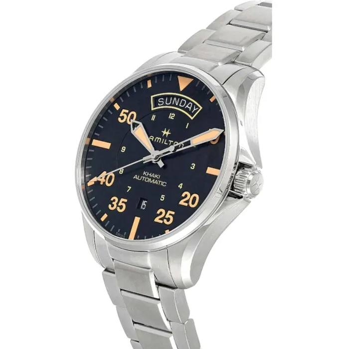 Bracelets Hamilton Hamilton Mens Watch Khaki Aviation Automatic Black Dial Bracelet H64645131 Bracelets Hamilton Hamilton Mens Watch Khaki Aviation Automatic Black Dial Bracelet H64645131