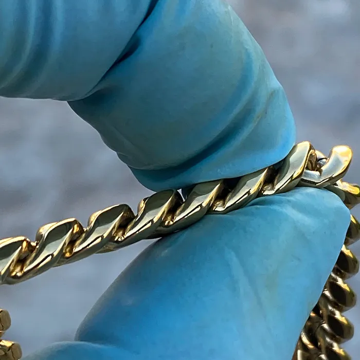 Bracelets Harlem Bling 14K Gold Plated Stainless Steel Miami Cuban Chain Moissanite Clasp 8MM Bracelets Harlem Bling 14K Gold Plated Stainless Steel Miami Cuban Chain Moissanite Clasp 8MM