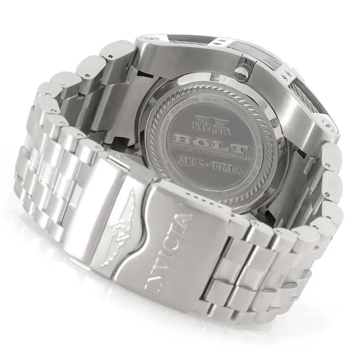 Bracelets Invicta Invicta 16318 Mens Bolt Zeus Reserve Chrono Black Silver Dial Steel Bracelet Watch
