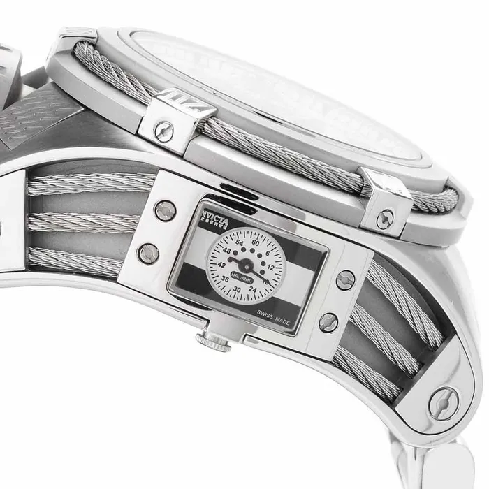 Bracelets Invicta Invicta 16318 Mens Bolt Zeus Reserve Chrono Black Silver Dial Steel Bracelet Watch