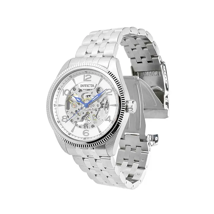 Bracelets Invicta Invicta Mens Mechanical Watch Vintage Silver Semi Skeleton Dial Bracelet 37940 Bracelets Invicta Invicta Mens Mechanical Watch Vintage Silver Semi Skeleton Dial Bracelet 37940