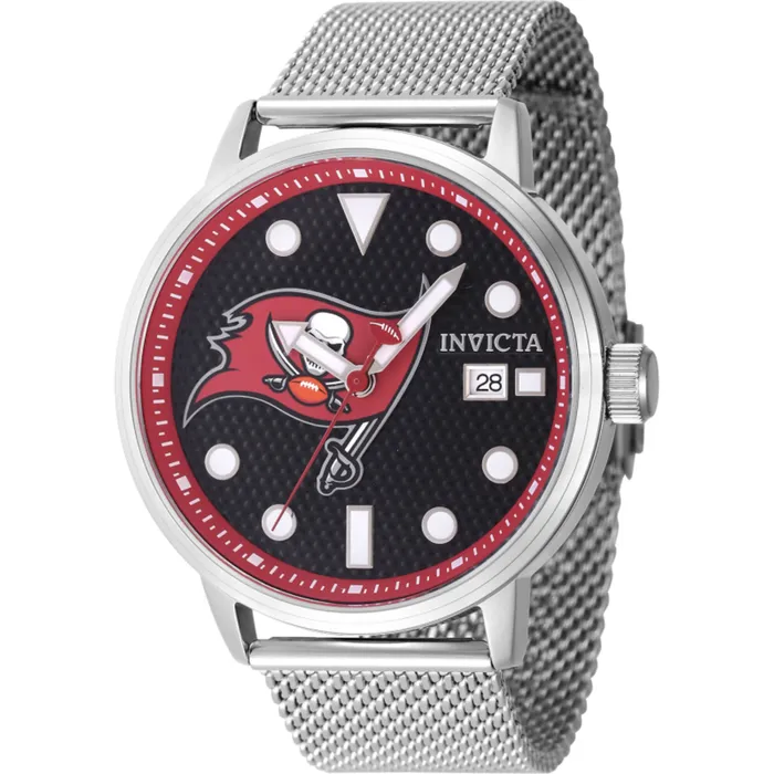 Bracelets Invicta Invicta Mens Watch NFL Tampa Bay Buccaneers Black Dial Steel Mesh Bracelet 47979 Bracelets Invicta Invicta Mens Watch NFL Tampa Bay Buccaneers Black Dial Steel Mesh Bracelet 47979