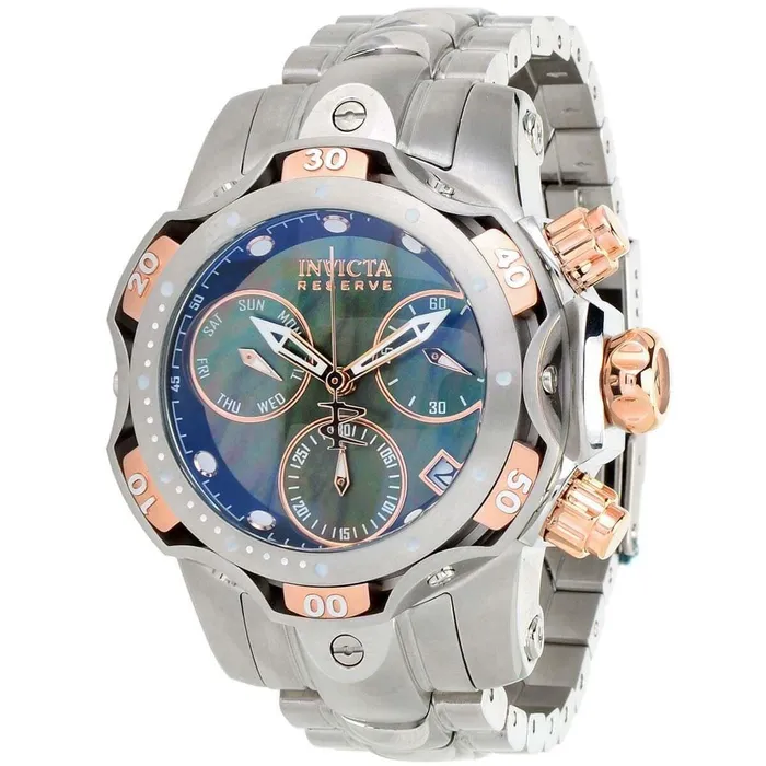 Bracelets Invicta Invicta Womens Chronograph Watch Reserve Venom Black MOP Dial Bracelet 31600