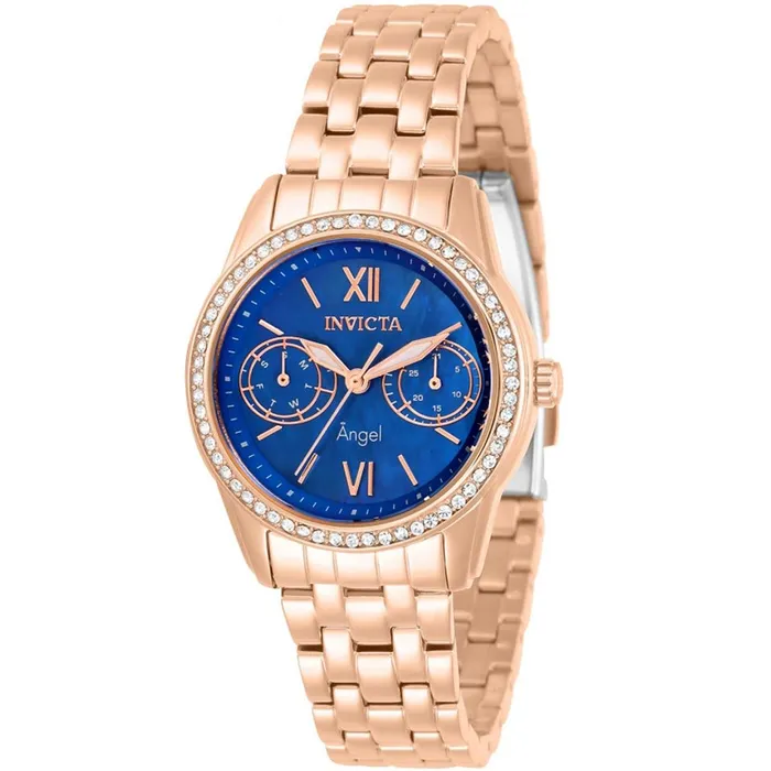 Bracelets Invicta Invicta Womens Watch Angel Blue Mother of Pearl Dial Rose Gold Bracelet 31384