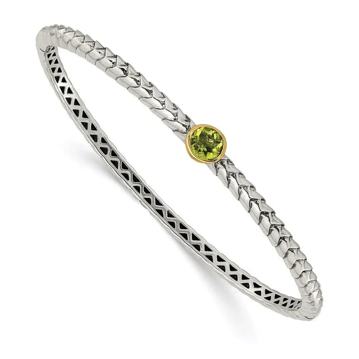 Bracelets Jewelry Sterling Silver w14k Peridot Bangle Bracelet