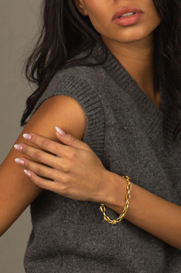 Bracelets Kty Oval Cable Chain Bracelet Gold