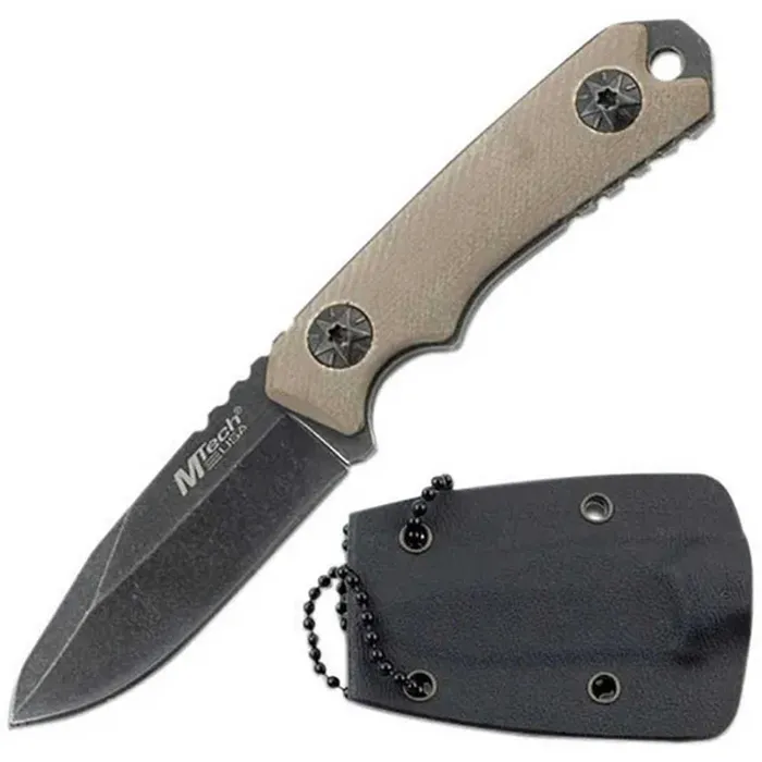 Bracelets MTech USA MTech USA Neck Knife Stonewash Stainless Steel Fixed with Kydex Sheath MT2030 Bracelets MTech USA MTech USA Neck Knife Stonewash Stainless Steel Fixed with Kydex Sheath MT2030