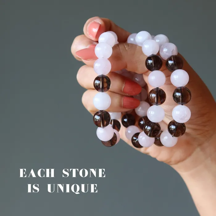Bracelets Satin Crystals Rose Quartz Bracelet Smoky Hot Love Protector
