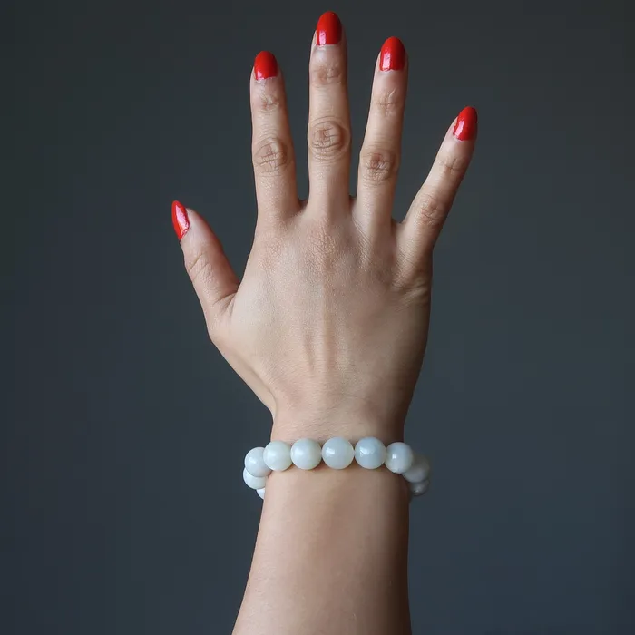 Bracelets Satin Crystals White Moonstone Bracelet Full Moon Rising Gem