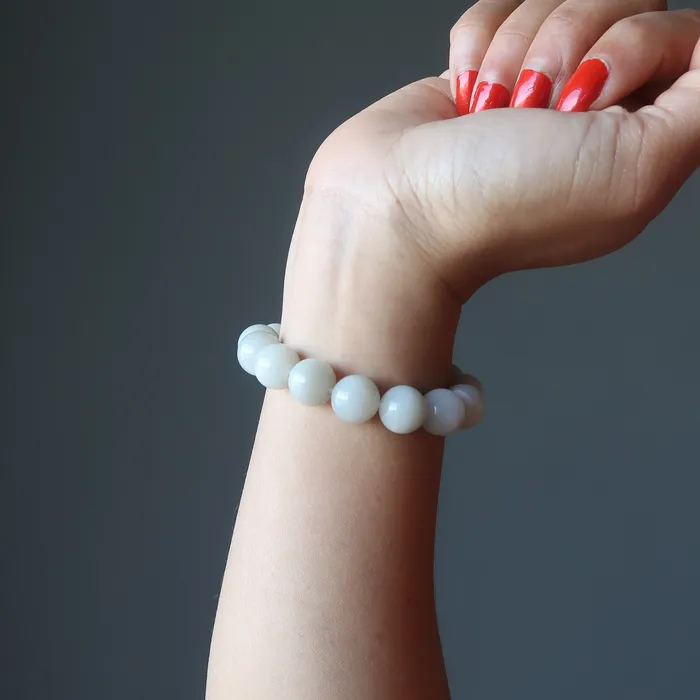 Bracelets Satin Crystals White Moonstone Bracelet Full Moon Rising Gem